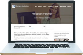 Law firm contact page displayed on a desktop for easy client access and communication.